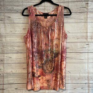 🍗‎ Lane Bryant Bejeweled Graphic Tank, Size 14/16